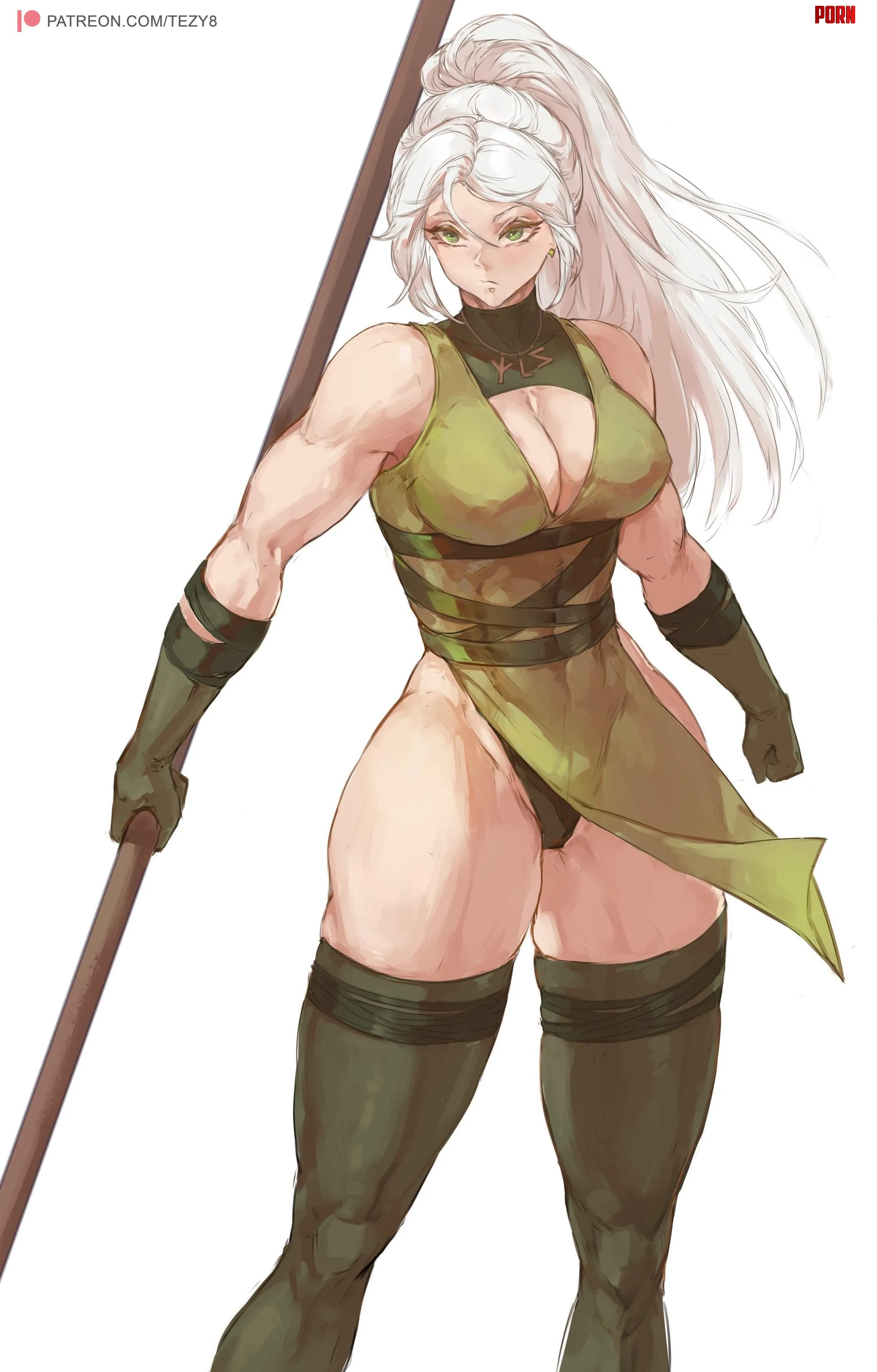 Whitehaired warrior Tezy8 Art by StarvingArtist2000