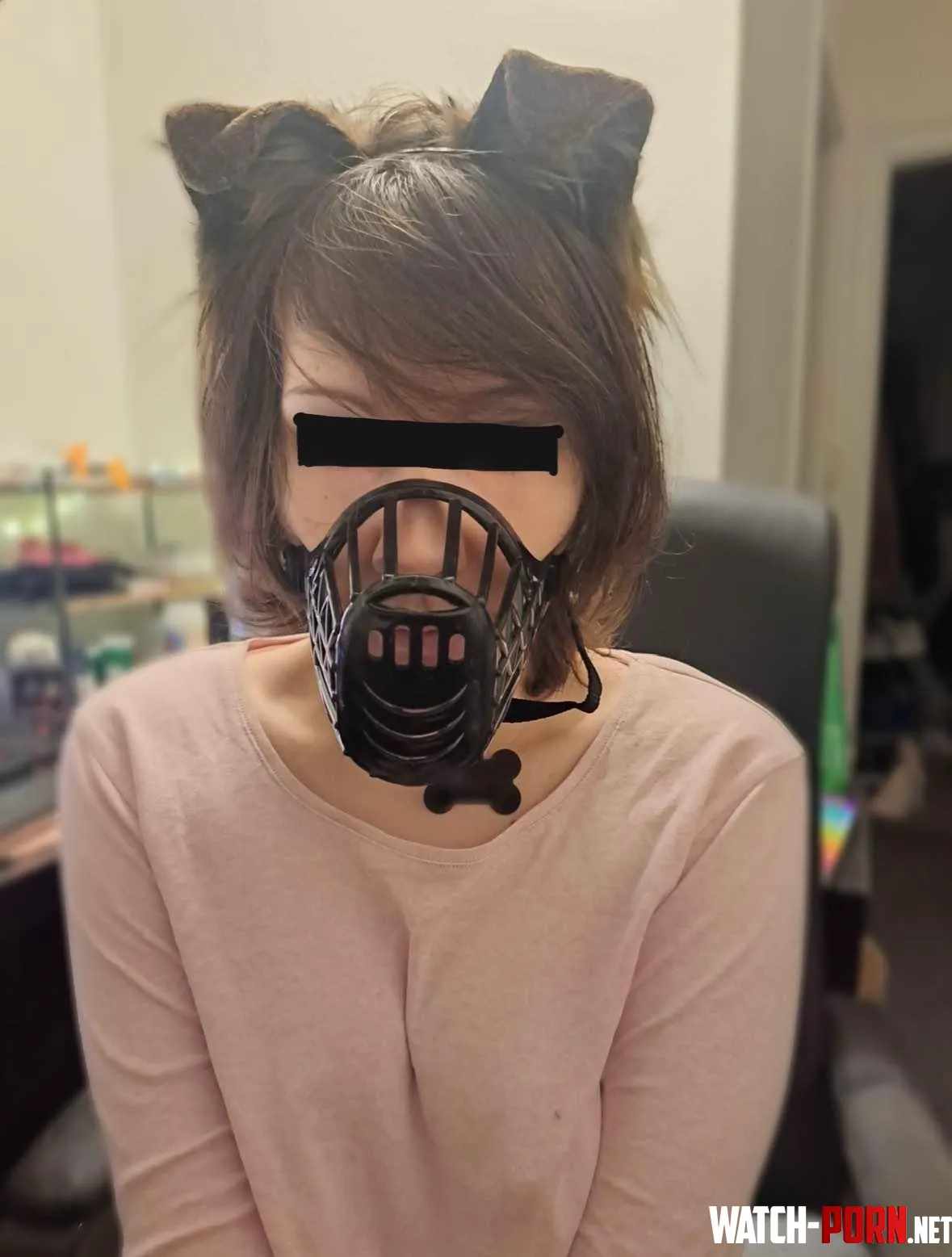 Puppy got a new muzzle today by mistress_and_pup