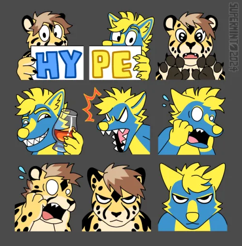 Thumbnail Commission Xaiphafonese & CoughyZen Twitch Emotes by Kerlasia