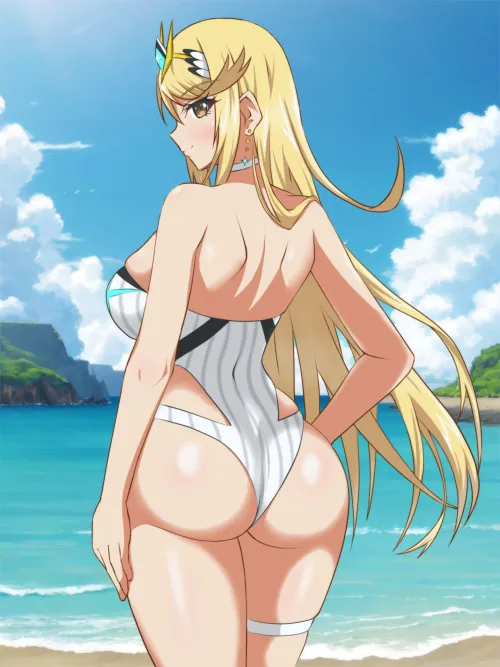 Thumbnail Mythical Beauty: Swimsuit Mythra Xenoblade by A_MASSIVE_PERVERT in AnimeBooty