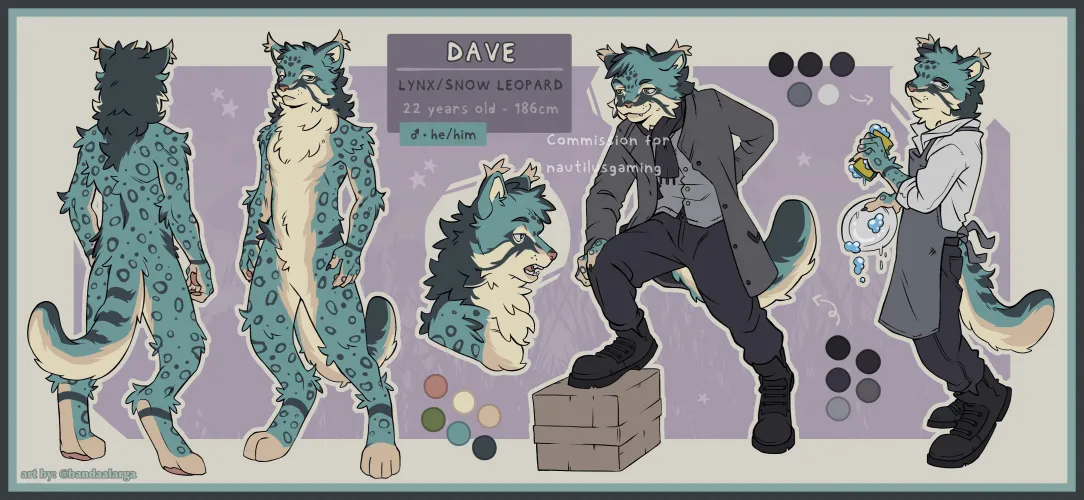 Thumbnail Unveiling an Oldish Ref Sheet Art by mildzelo | furry