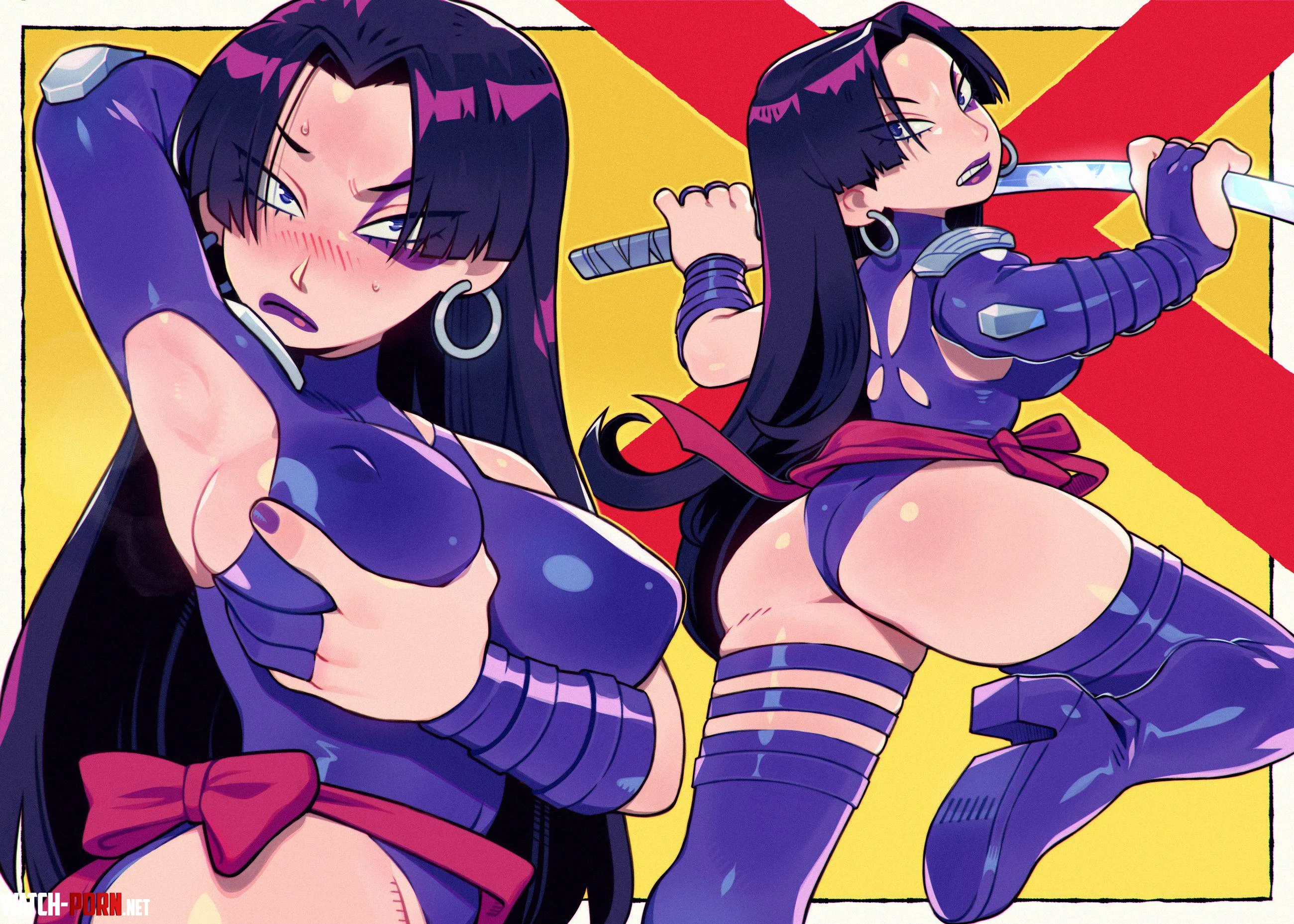 Psylocke  wakipai you are a pervert Speedo Marvel by gifsundgirls