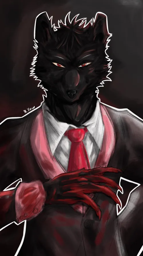 Thumbnail Black Wolf by RaccoonYew - Furry Category