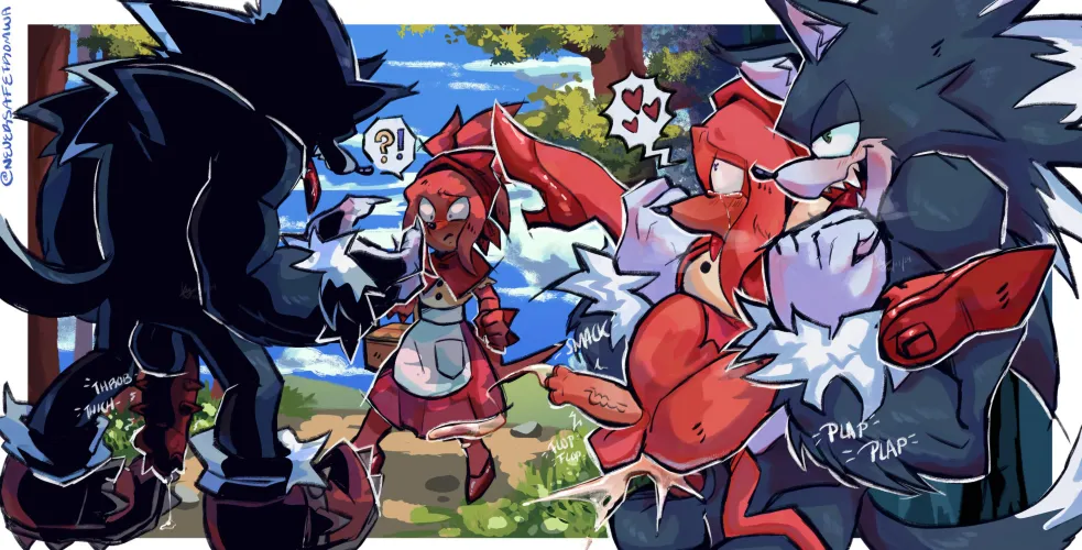 Thumbnail Sonic_the_hedgedog Pens Sensual Tale: Red Riding Echidna Vs. Big Bad Werehog