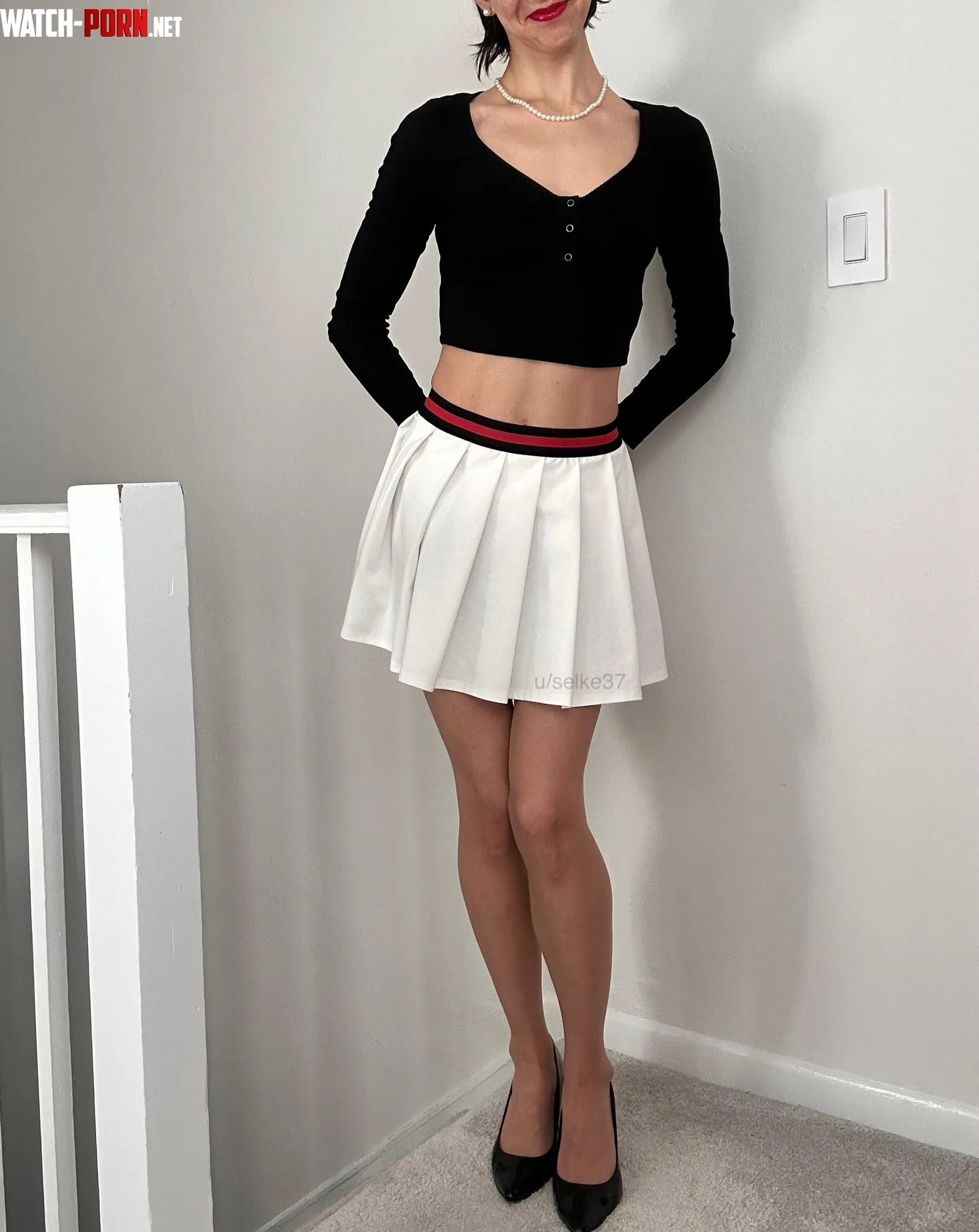 felt cute in this crop top amp mini skirt by selke37