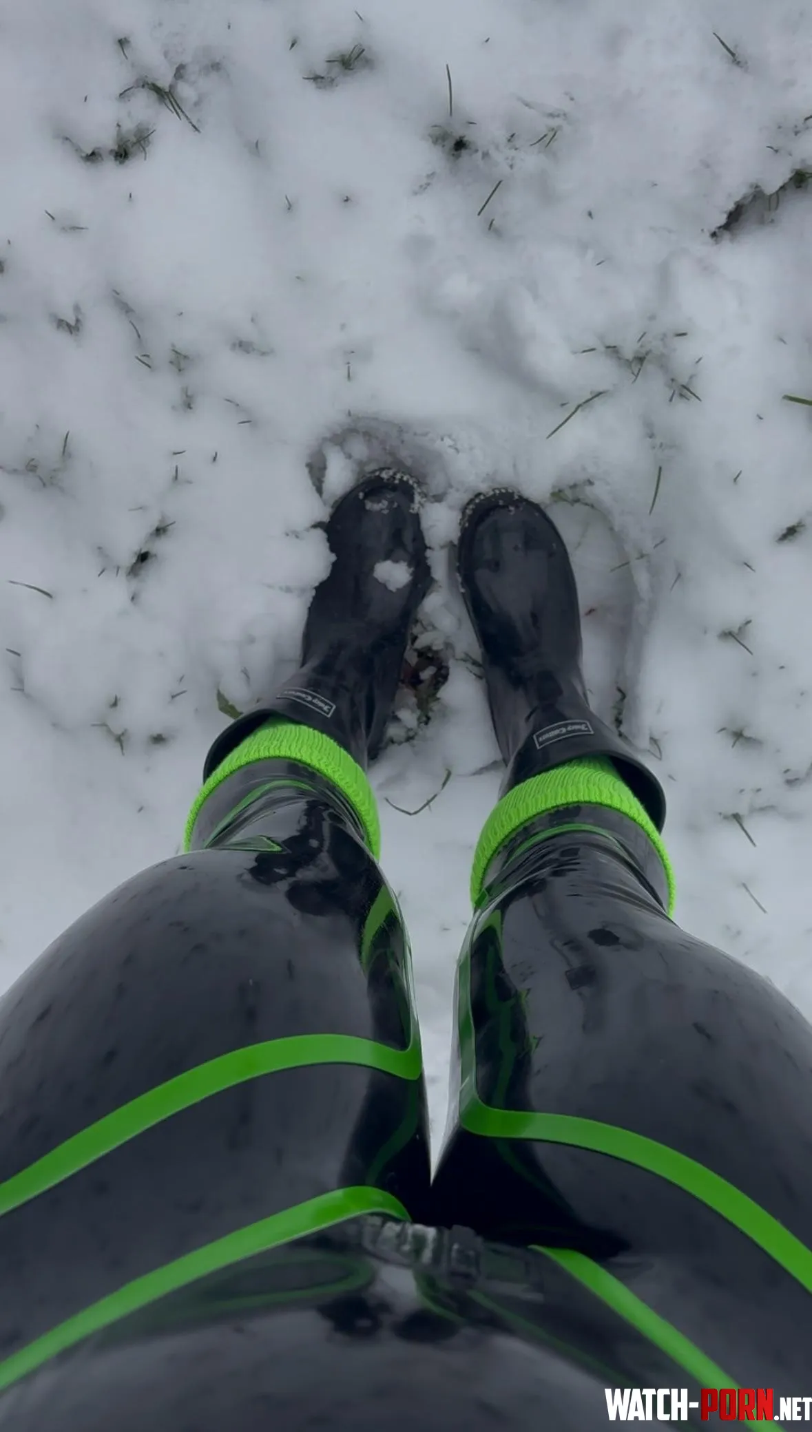 Latex amp wellies in the snow by Evergreen_queen90