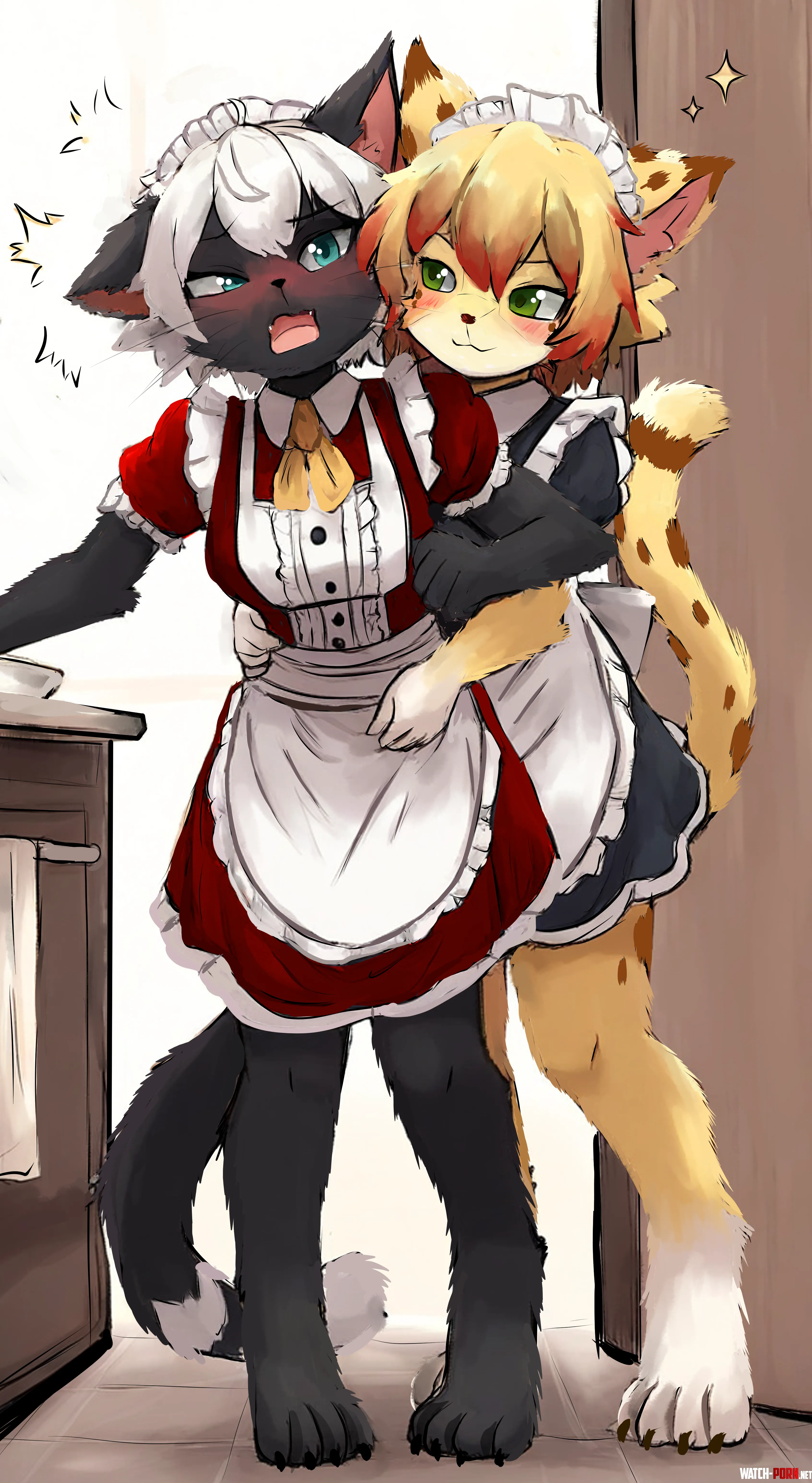 Cat Maids by MythRava