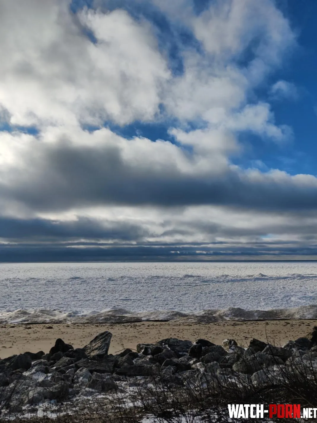 Ever Been to a Frozen Beach Lake Michigan along US 2 by superoishii