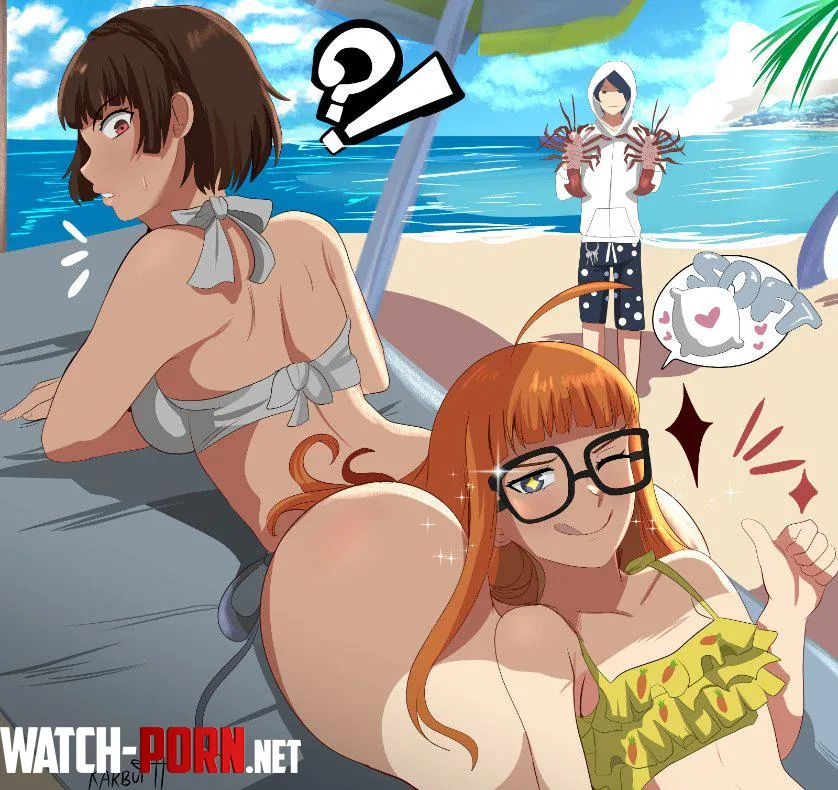 Futaba Found A Big Soft Pillow On Makoto Persona Karbuitt by A_MASSIVE_PERVERT