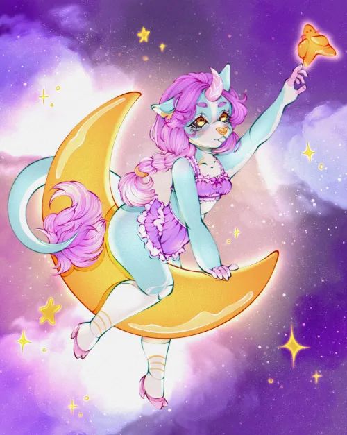 Thumbnail Catching the Star Art: Shining Bright in the Furry Community by rindewoo