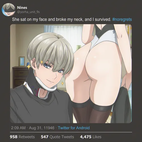 Thumbnail AnimeBooty's Bold Themed Post: 9S has no Regrets Shirl by KrazyK1989