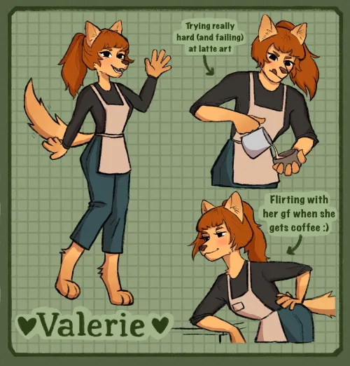 Thumbnail OC at Her Barista Job: Furry Art by forest-fur