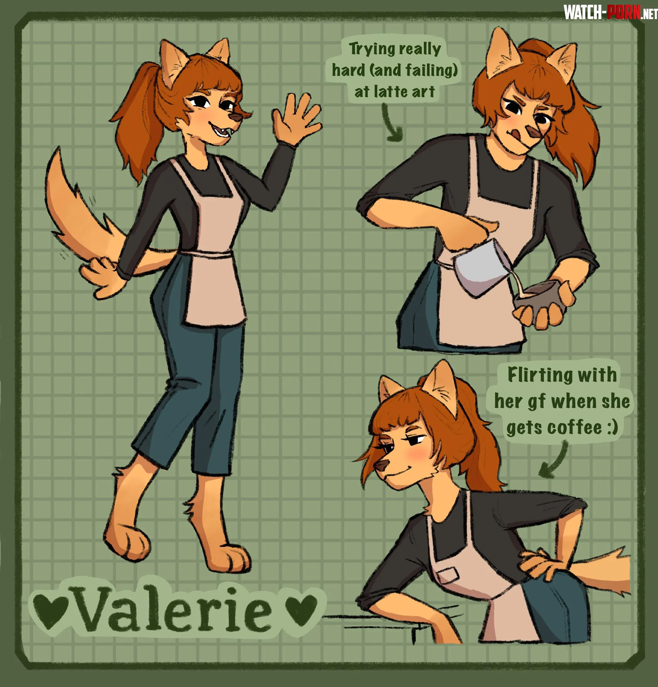 My oc at her barista job Art by me by forest-fur