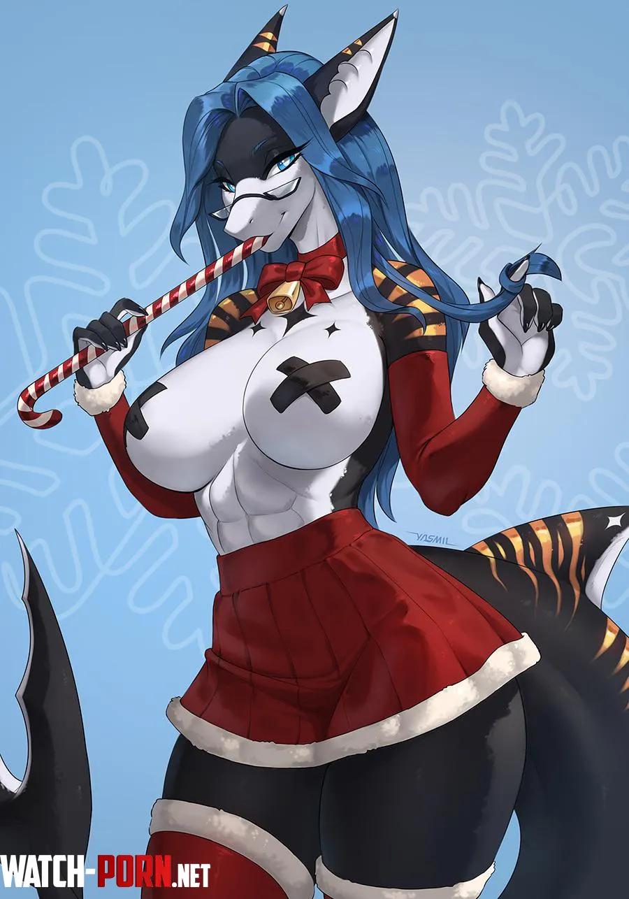 Shark Christmas Lady F Yasmil by 5headedragon