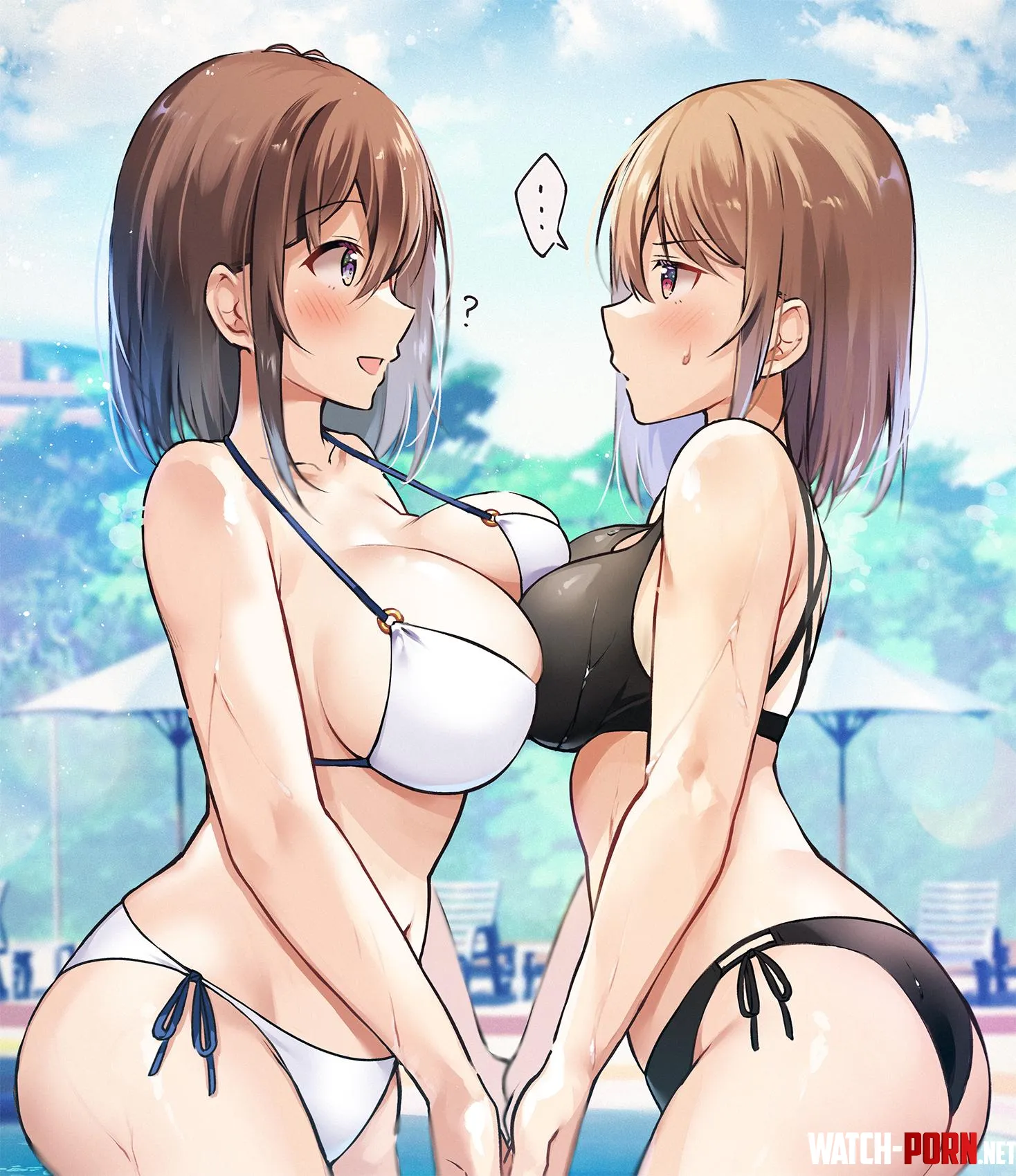 Two girls in swimsuits by blackhole-tradition