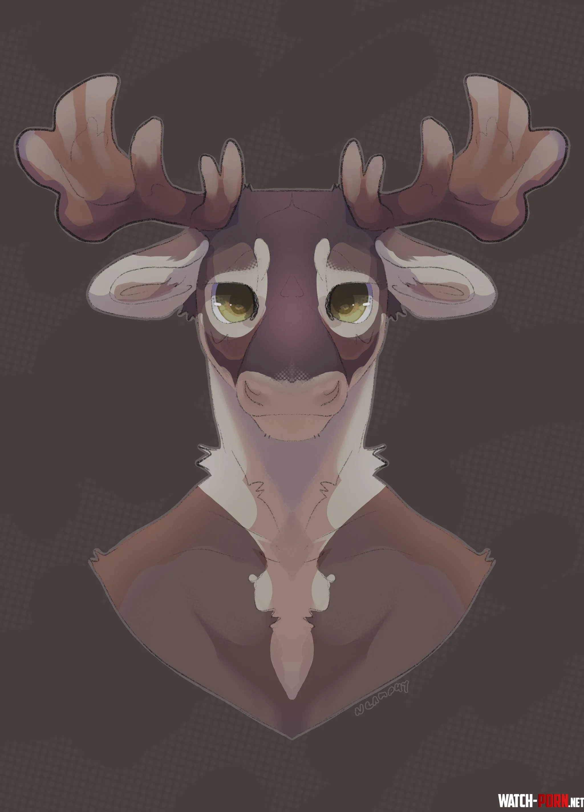 Art by me slightly older symm bust of my caribouxmoose oc Alfie by Ok_Room7774