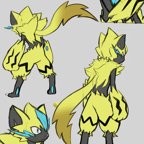 Thumbnail Zeraora Sketches: Furry Artistry by bananacars_