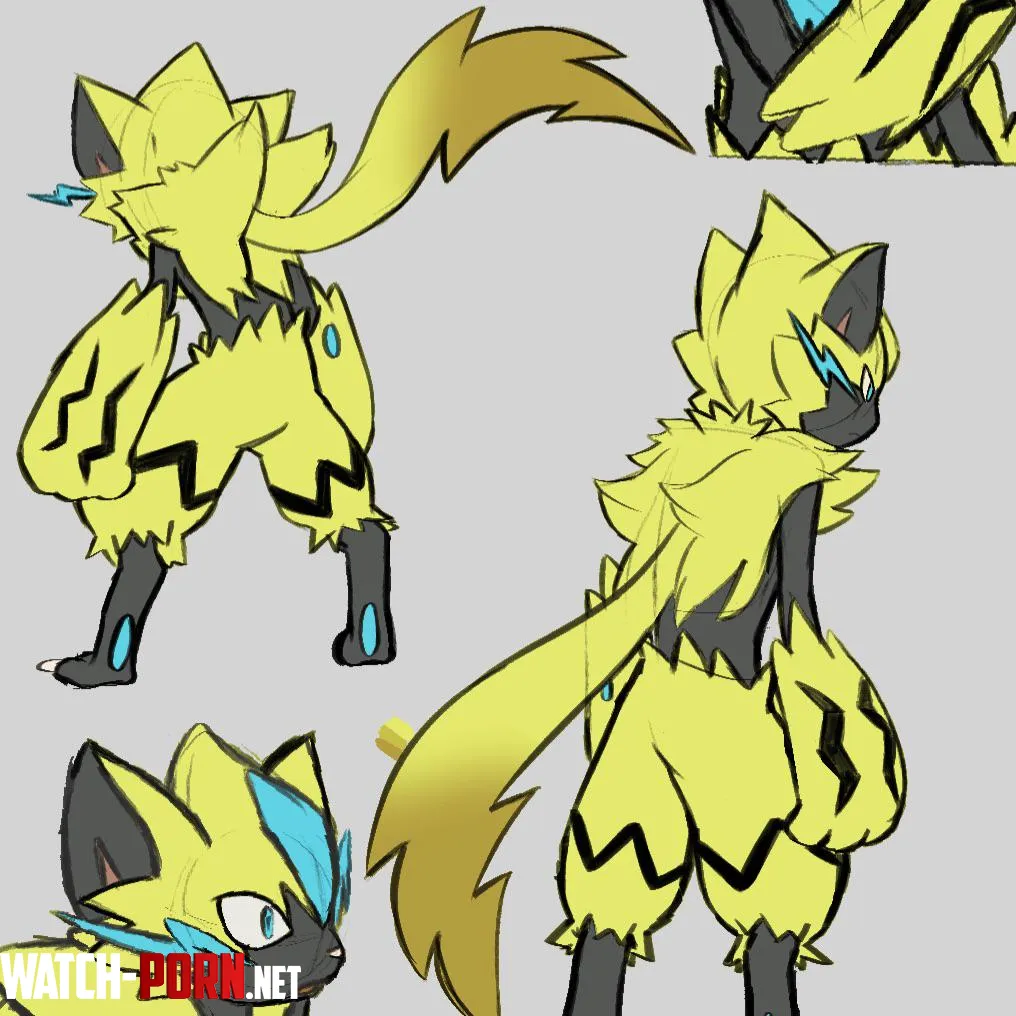 zeraora sketches D art by me by bananacars_