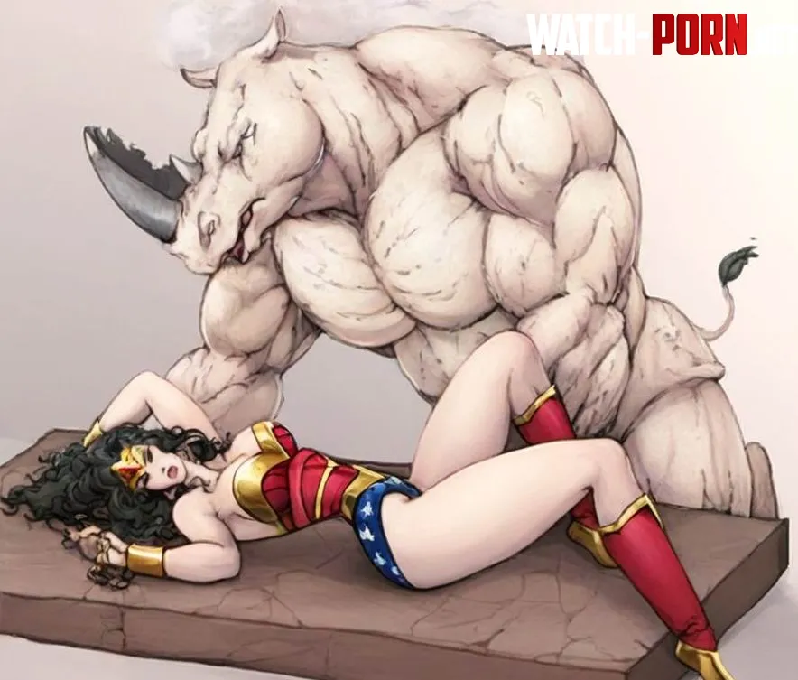 Wonder Woman and rhino man ksennin DC Comics by EnigmusPrime