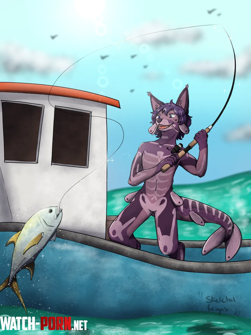 Fishing by me SkeletalReigns by SkeletalReigns