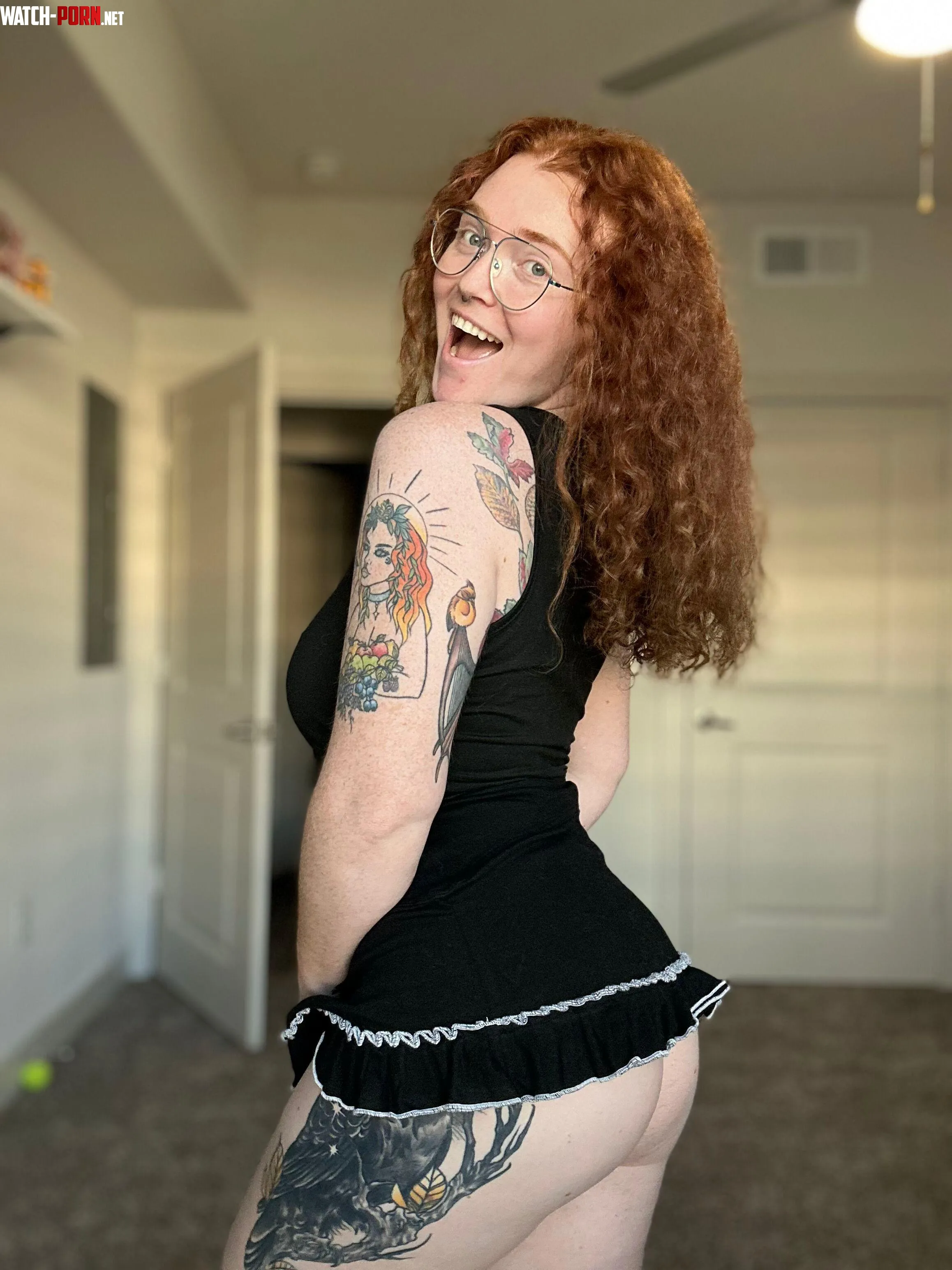 Short skirts show off my tattoos by thelegogoddess_