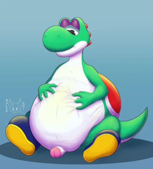 Thumbnail No-Sheepherder-6849's Happy Yoshi Art in Vore | MalekArt Piece