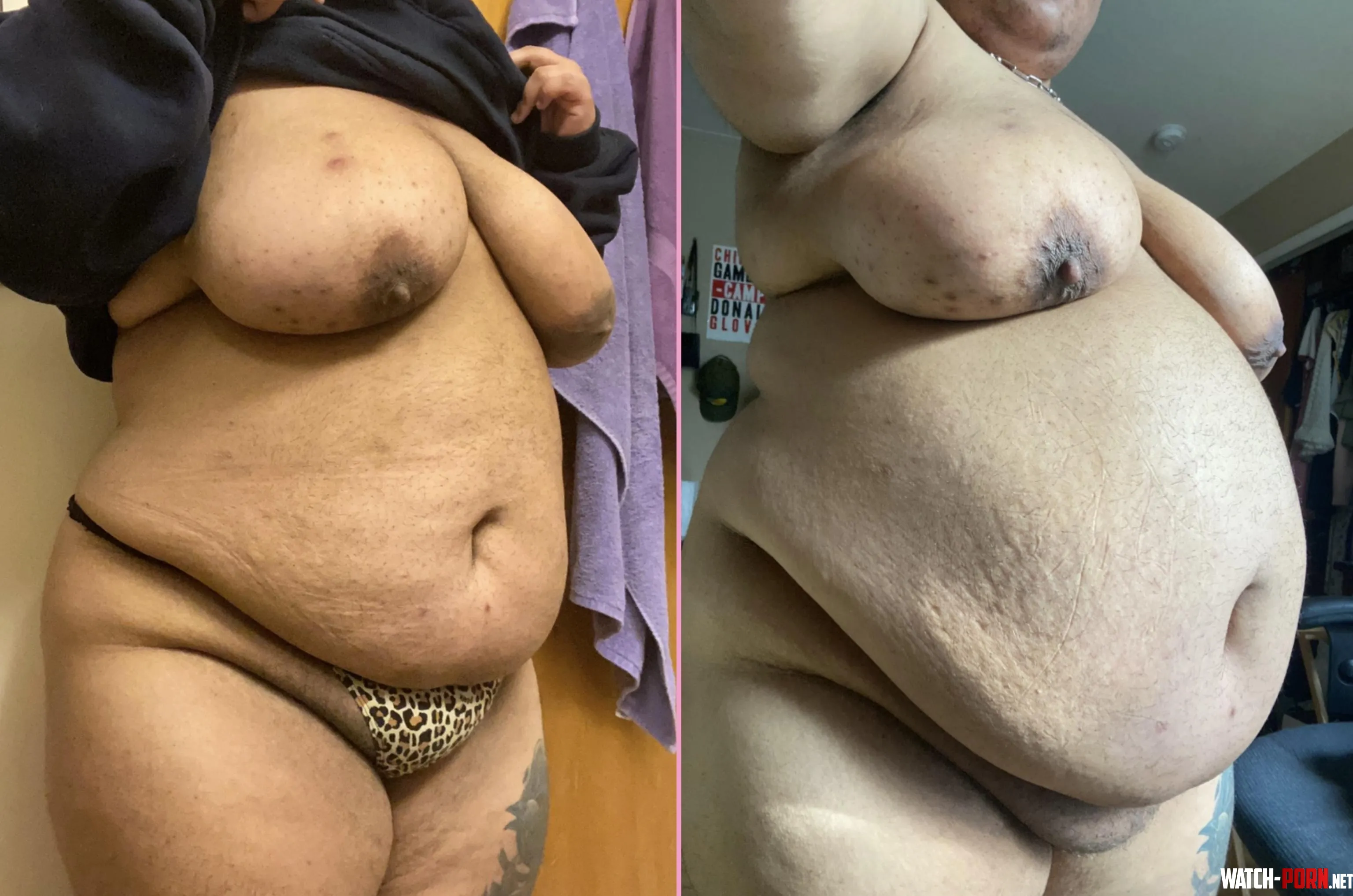 before and after heavy cream bloat  by fatbunnii