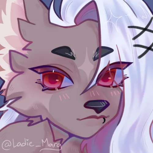 Thumbnail Ladie_Marg Excited About Commissioned OC Drawing in the Furry Category