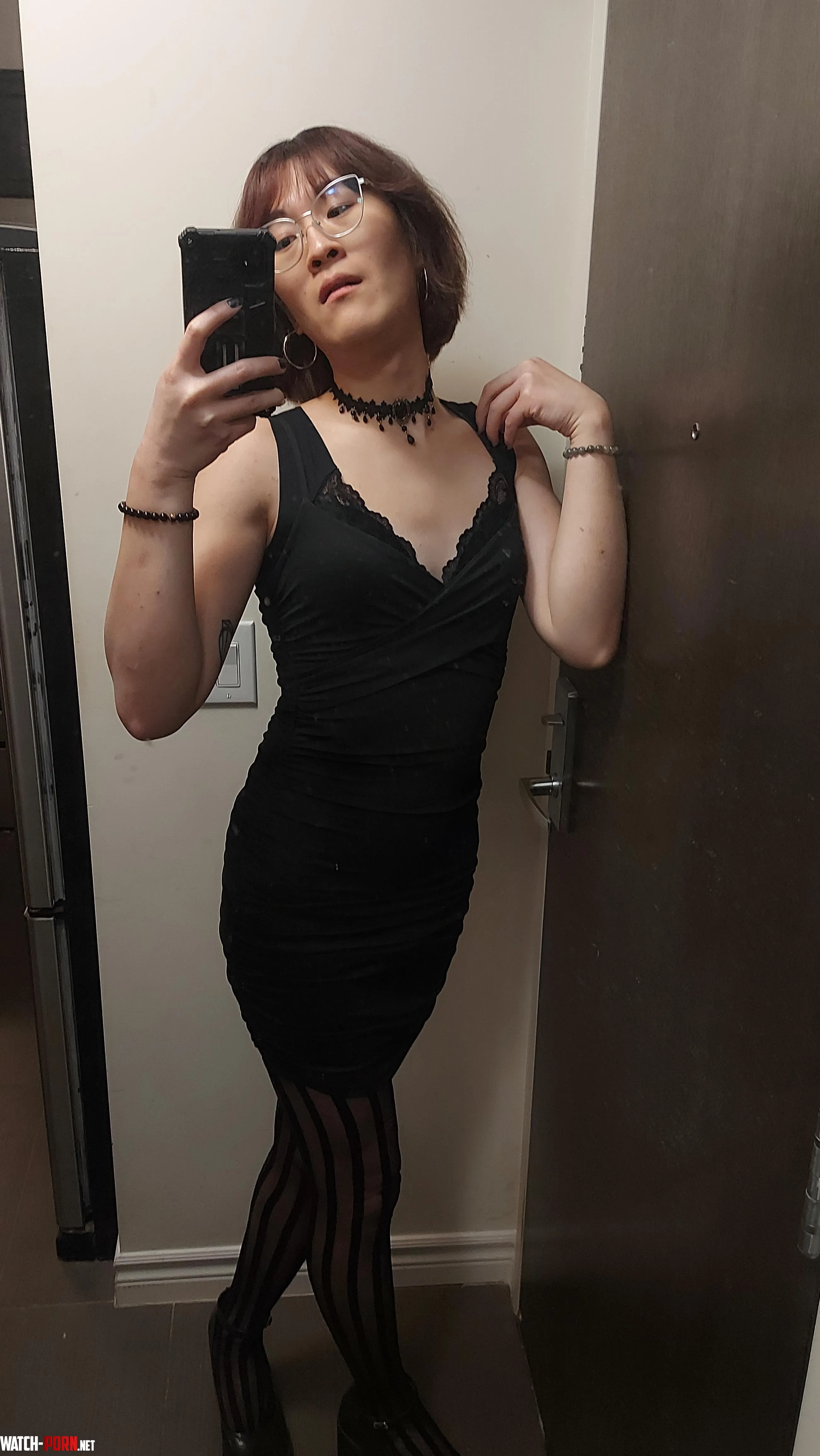 Going out in this tonight I hope no one notices my caged girl cock by Creamy_Eclaire