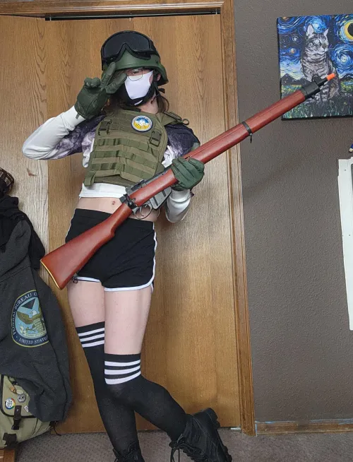 Thumbnail AelisWhite captures airsoft fun in femboy fashion