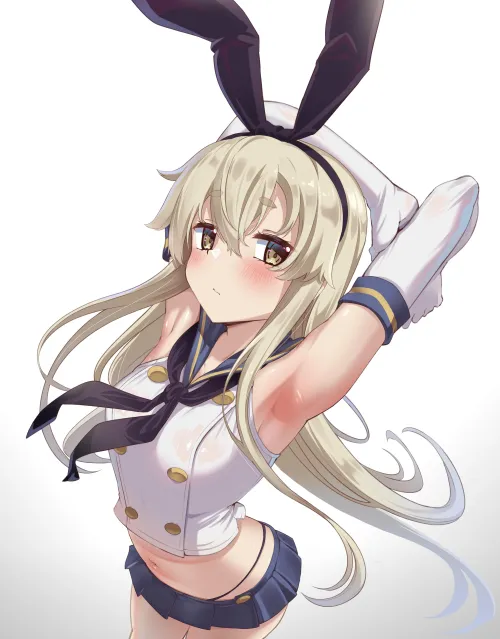 Thumbnail McKnight94 Showcases Shimakaze in Kantai Collection for AnimeArmpits Lovers