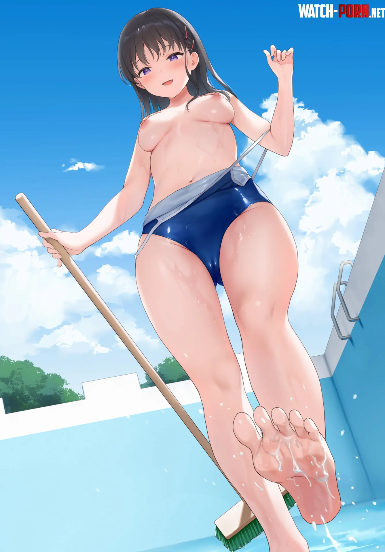 Pool cleaning day Sekiya Asami by nijikon_wa_seigi