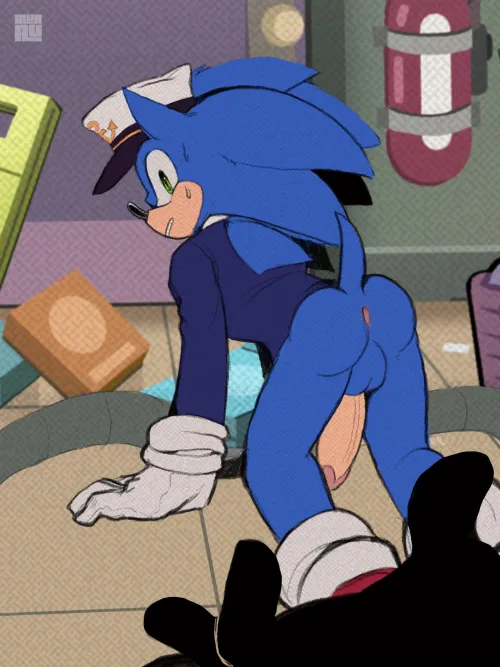 Thumbnail Sonic's Artful Pose by blurau - SonicHedgedog