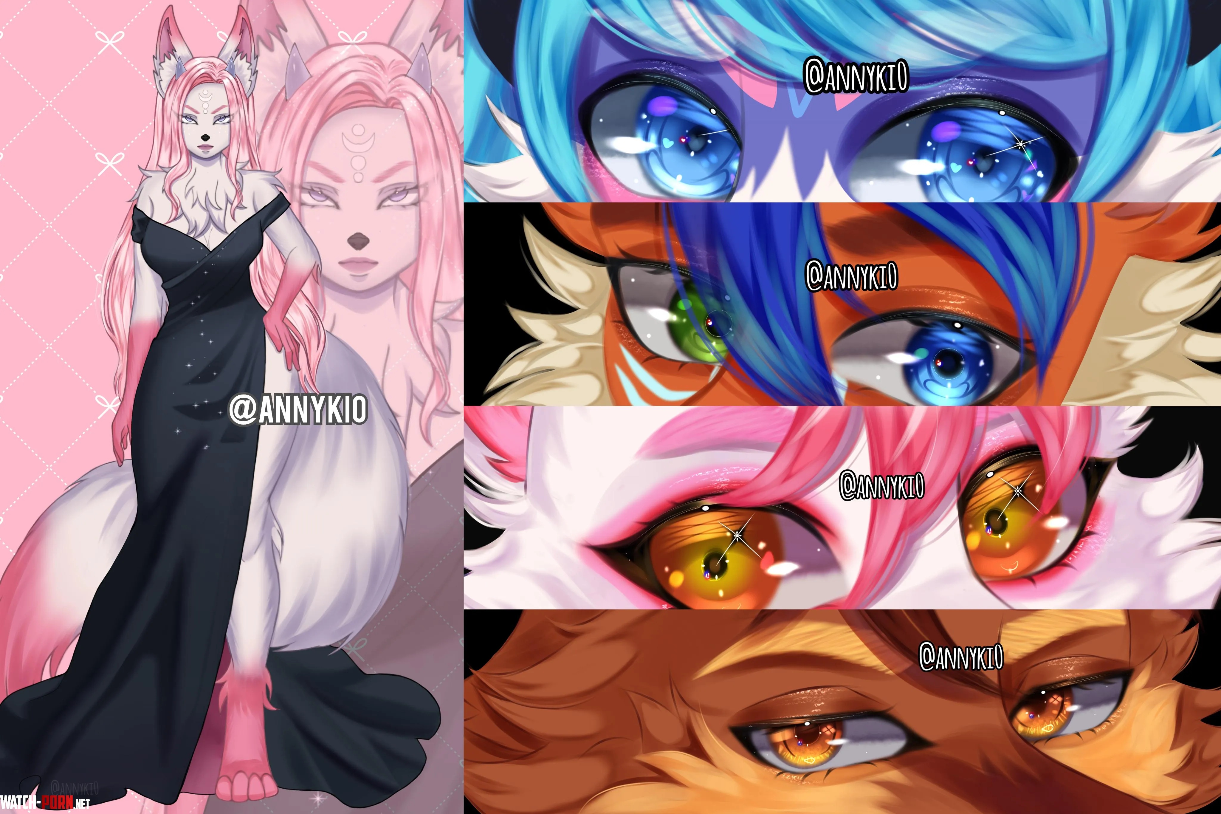 Hi Friends 13 usd eyes banner and 35 usd fullbody furry by Annyki0