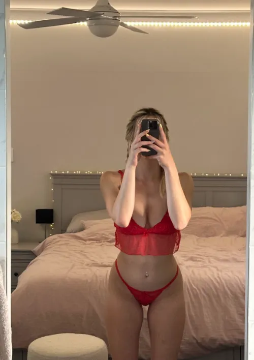 Thumbnail Stealing Attention in Red: Whispering_Twilight's Seductive Charms in RedLingerie