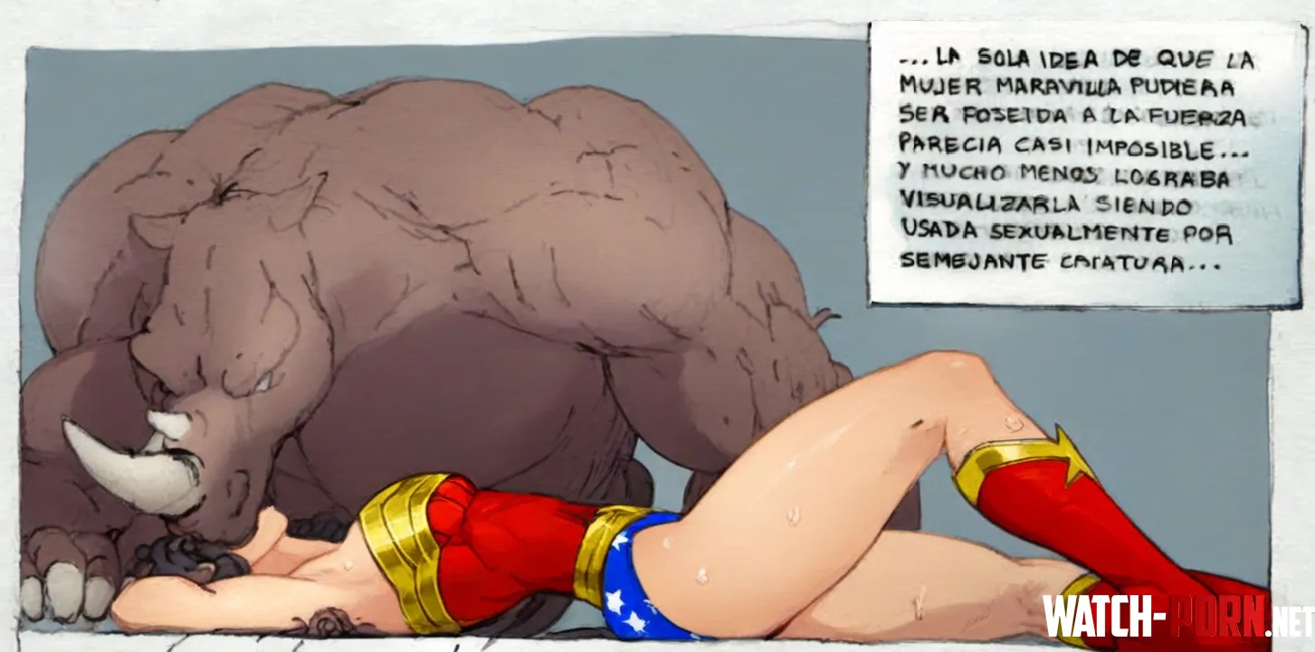 Wonder Woman and rhino man smooch alt colors ksennin DC Comics by EnigmusPrime