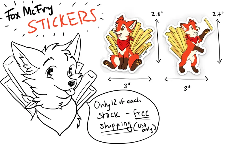 Thumbnail Fox McFry Stickers by Me: Dive into the Furry World - Glittering-Amount-68