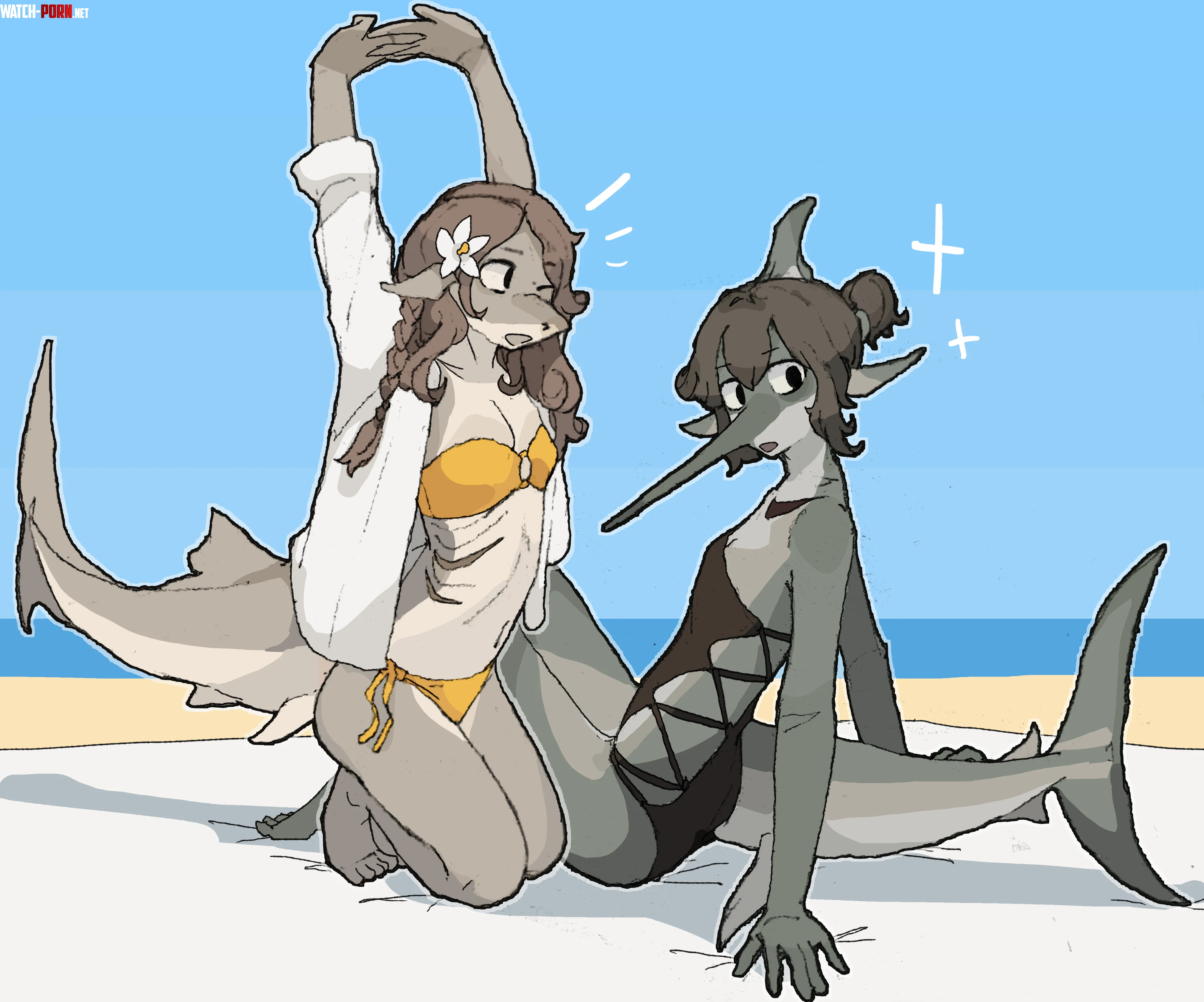 Q shark summer by HeadHonchkrowRemi