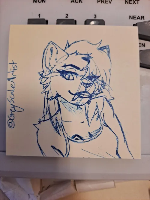 Thumbnail Doodling at Work: Dive into Sabercat OC Mel's World by GreyScale13579