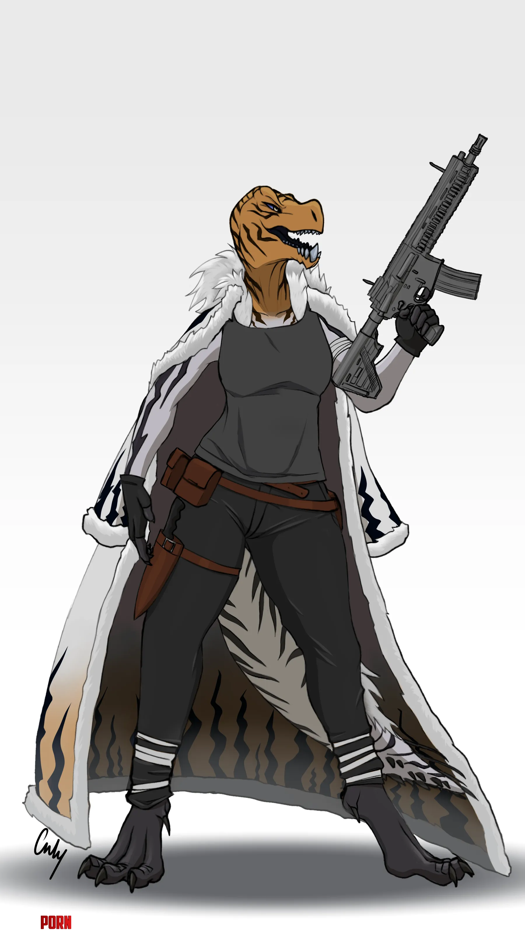 Going more modern military stuff starting with a dino mercenary Art by me by Onlyhasart