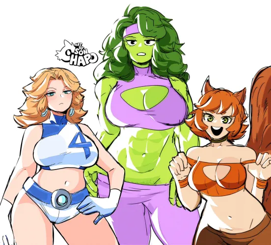 Thumbnail Invisible Woman, SheHulk & Squirrel Girl - Son Chapo Marvel by just_these_images