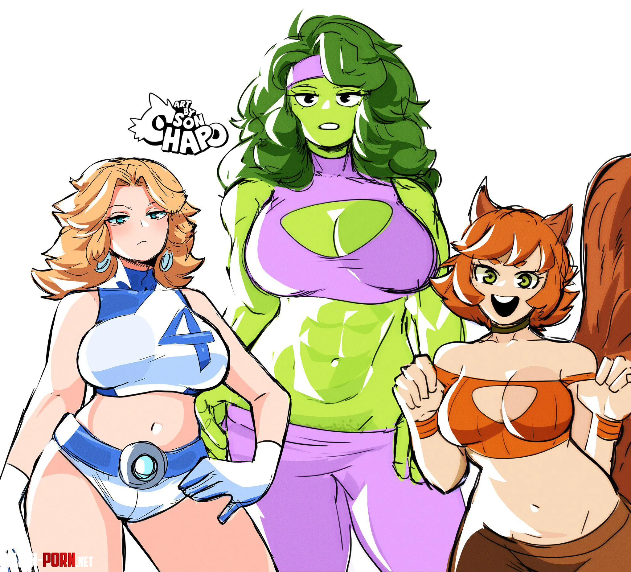 Invisible Woman SheHulk and Squirrel Girl Son Chapo Marvel by just_these_images