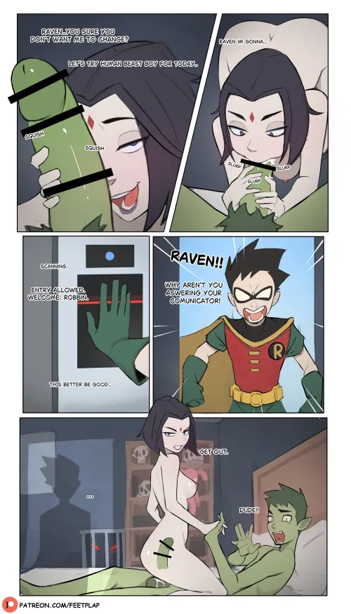 Thumbnail Teen Titans Porn: Feetplap in Raven's Room by Littolsped