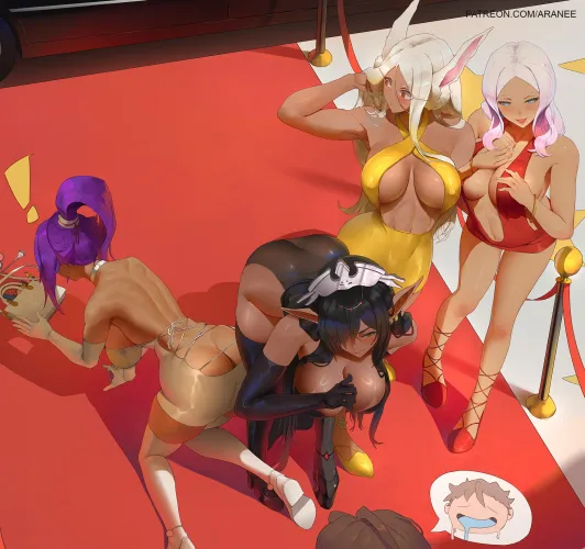 Thumbnail Sensual Delights: Yoruichi, Olga, Mirko & Hibana Aranee by mrtecta