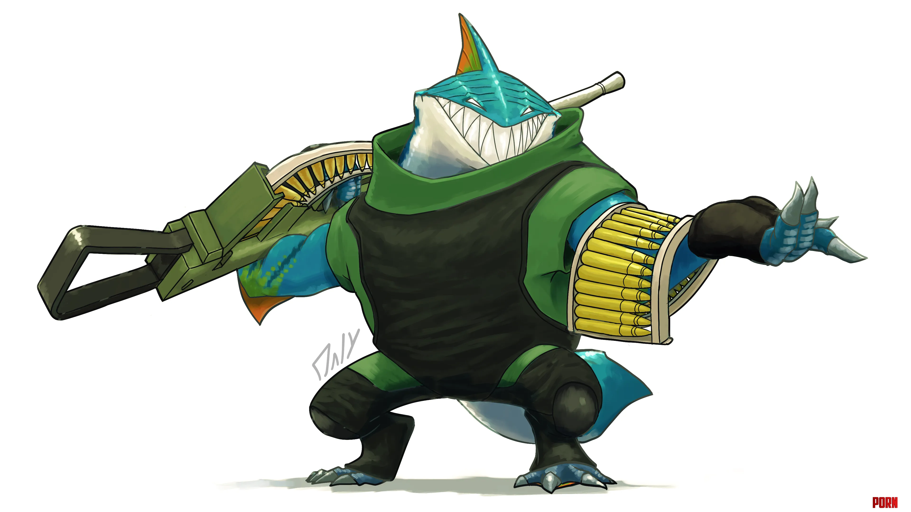 Juggernaut shark the heavy weapons guy Had quite the fun with this one with the more diverse build Art by me by Onlyhasart