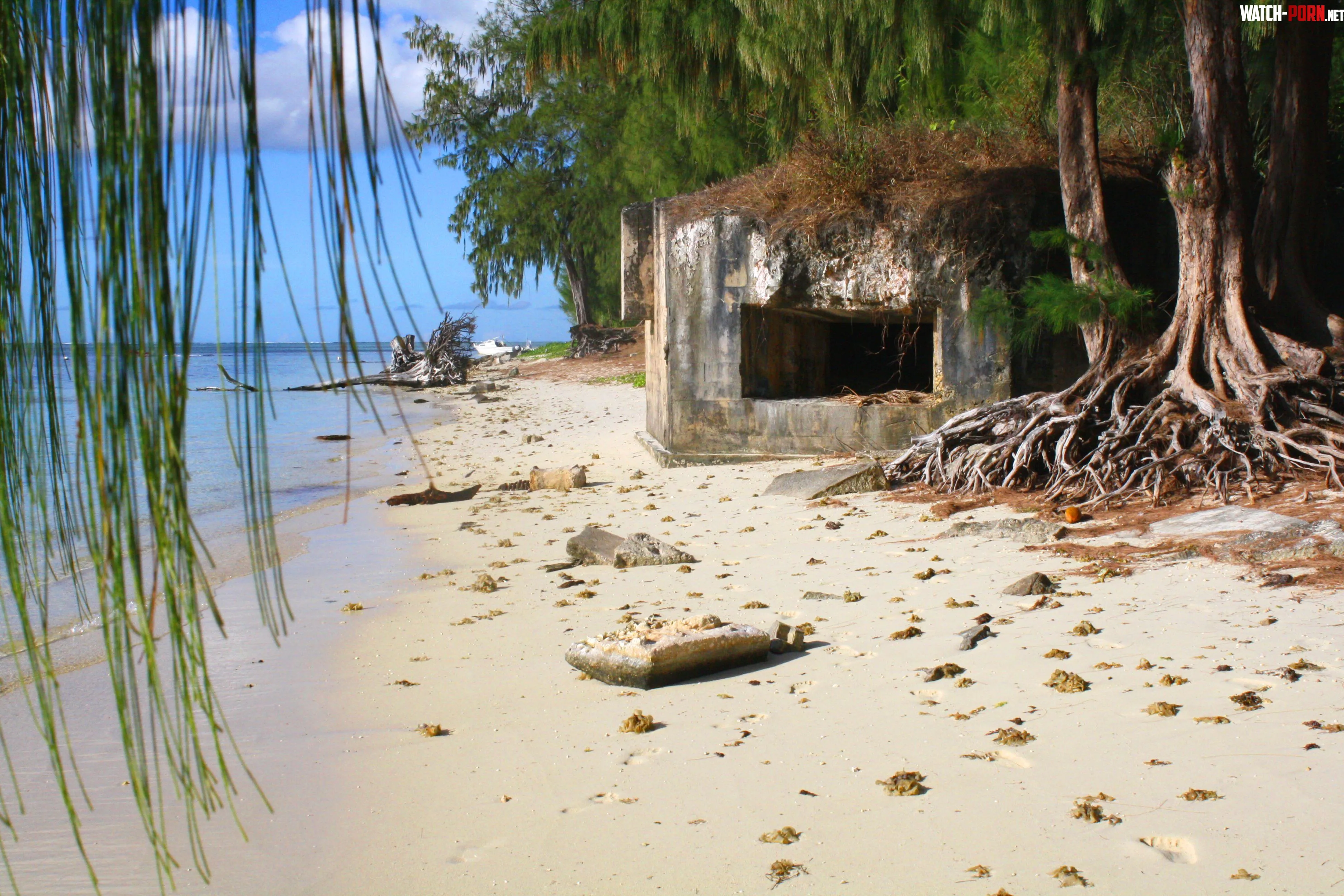 WW2 relic on the beach in the Northern Mariana Islands   by colapepsikinnie