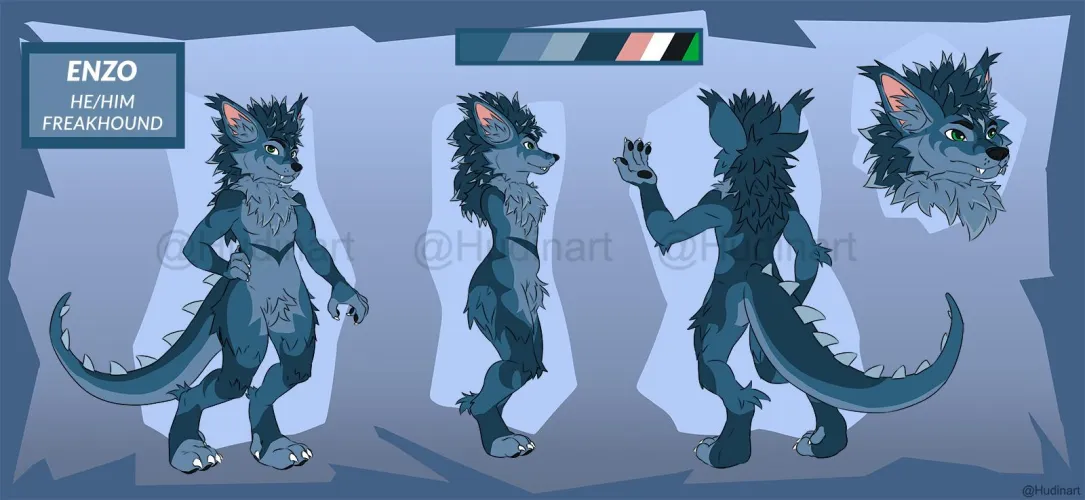 Thumbnail Enzo Ref Sheet Commission: Art for Sir Mossington | furry