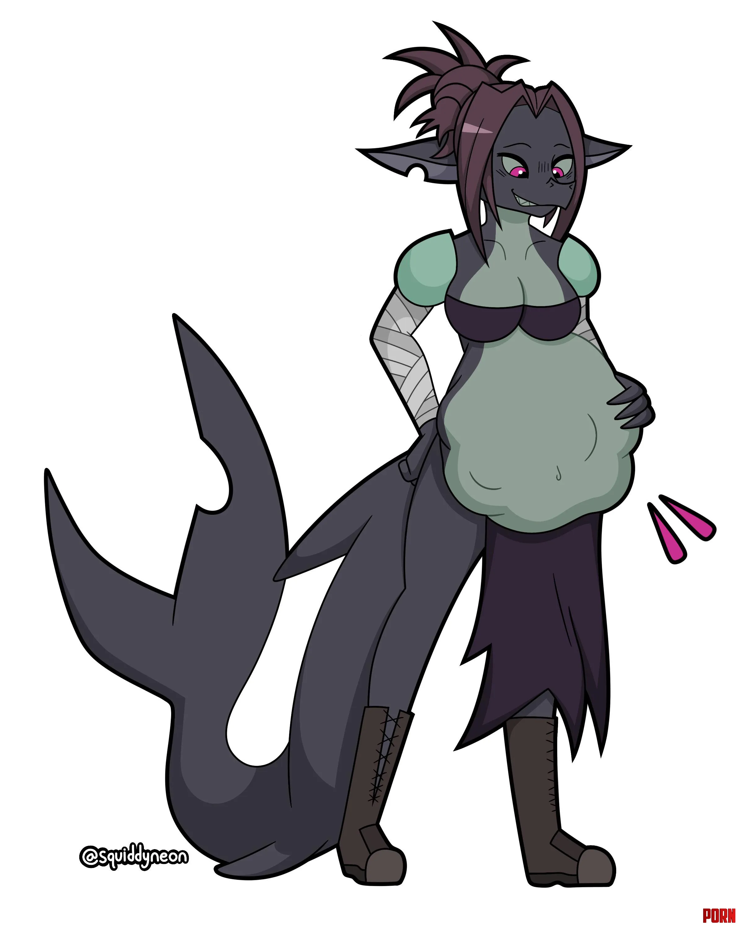 image Hungry Shark Commission  art by squiddyneon character by jessithecrow  by squiddyneon