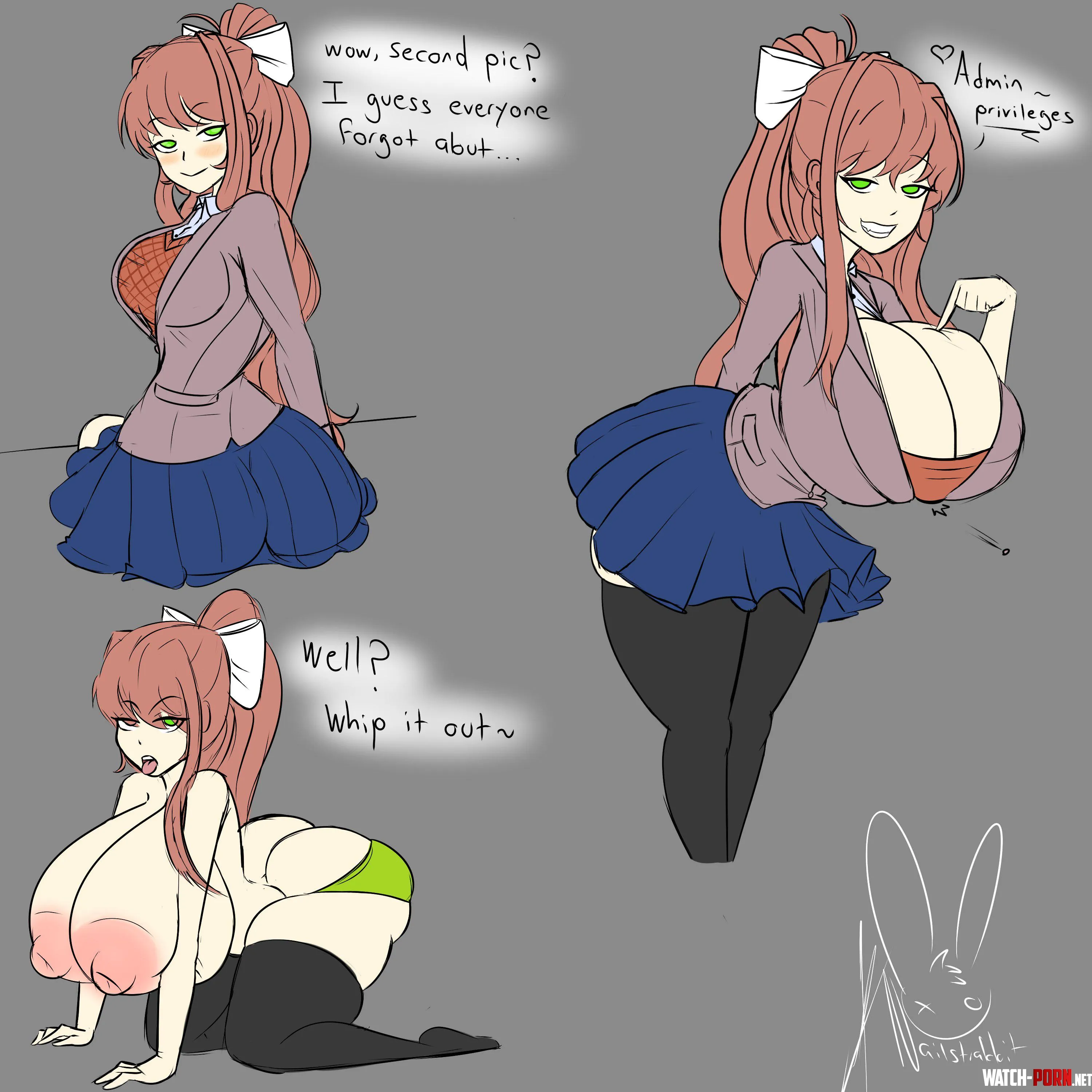 Monika Breast Expansion Sketches by Nailstrabbit by WDISOD