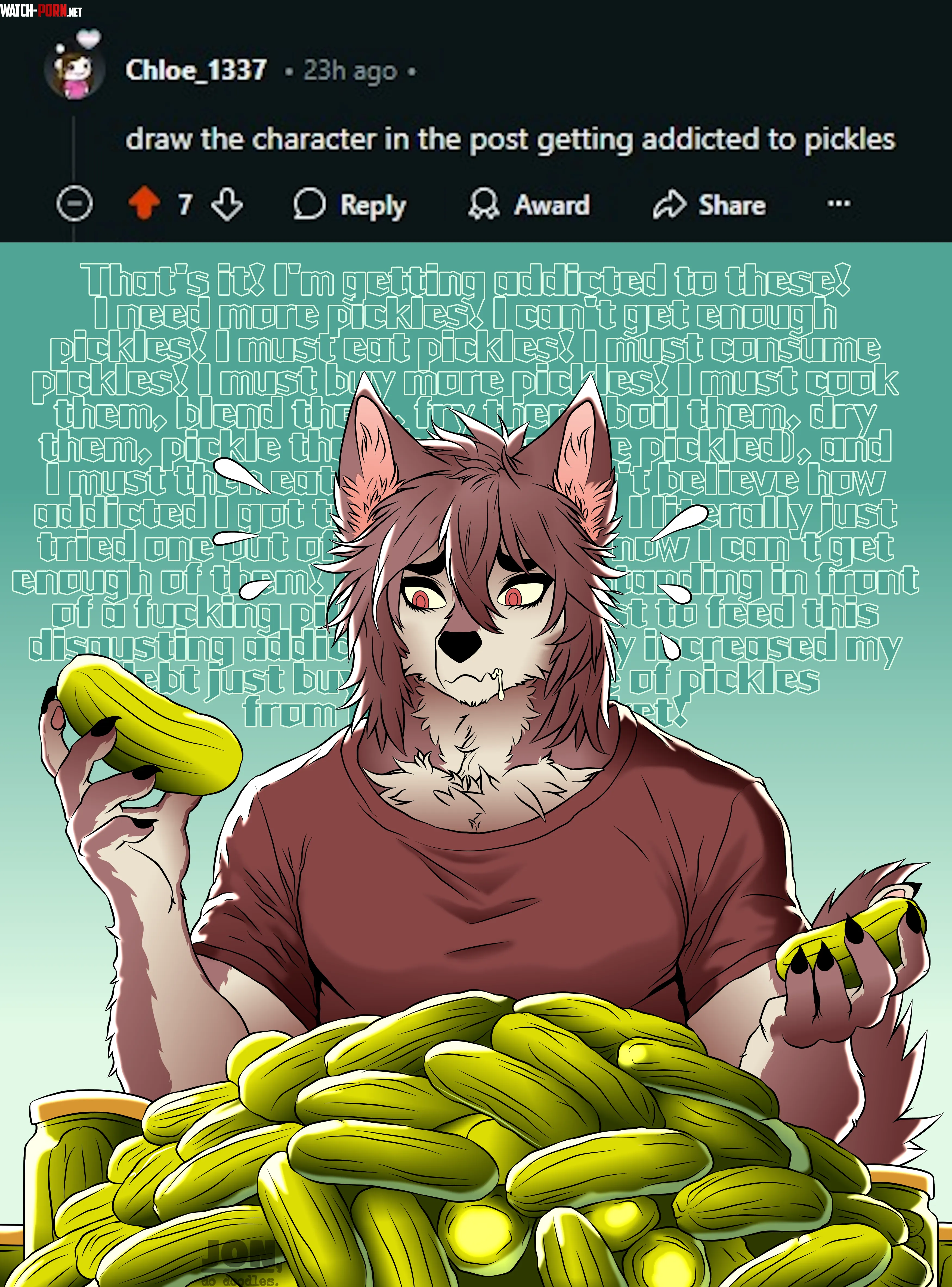 Addicted to pickles  Drawing With Reddit 3 by JonDoDoodles